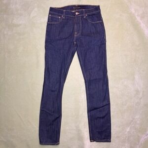 Nudie Jeans 32x32 Mens Thin Finn Organic Dry Ecru Embo Made in Italy
